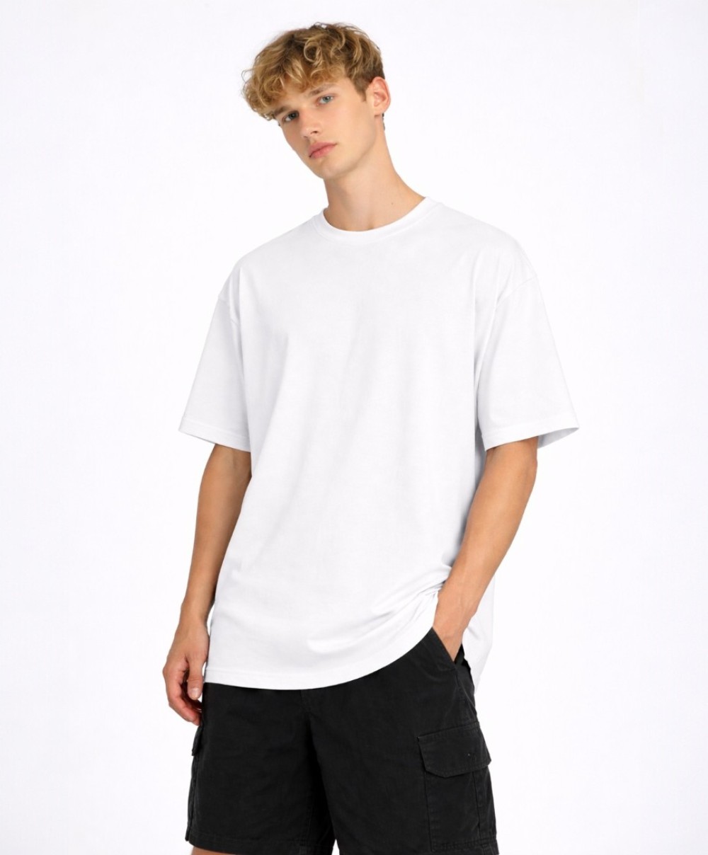 Beyaz Oversize fit %100 Pamuk Tee