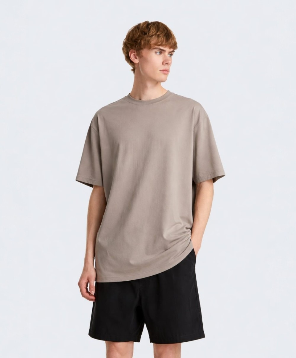 Gri Oversize fit %100 Pamuk Tee