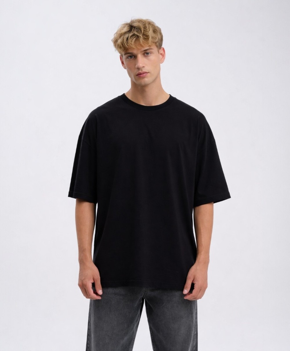 Siyah Oversize fit %100 Pamuk Tee